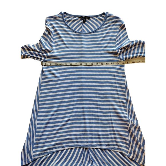 Banana Republic Top Womens Petite Small Striped High Low Hem Casual Blue White - Picture 3 of 8